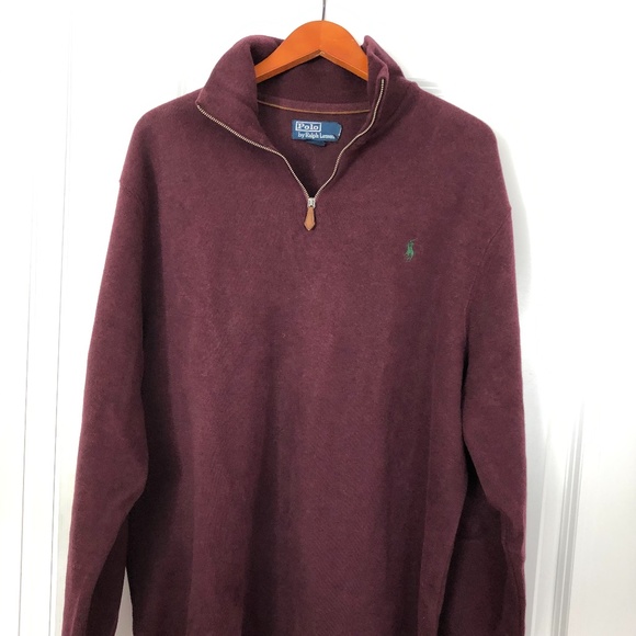 Polo by Ralph Lauren Men's Zip-Neck Sweater/Wine - Picture 1 of 3